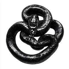 Obraz premium a black venomous snake with white background generated by AI