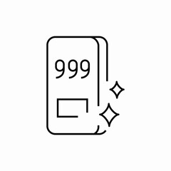 999 gold bar icon sign vector