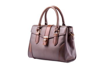 leather handbag isolated on transparent background