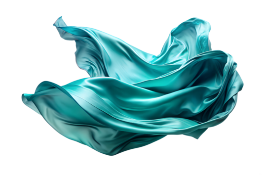 silk cloth floating isolated on transparent background