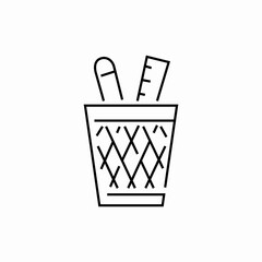 pencil bucket icon sign vector