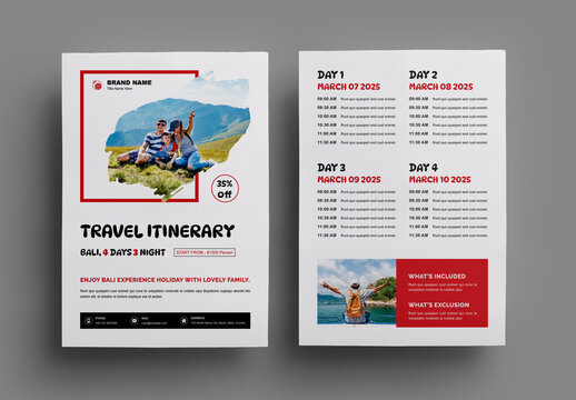 Travel Itinerary Flyer