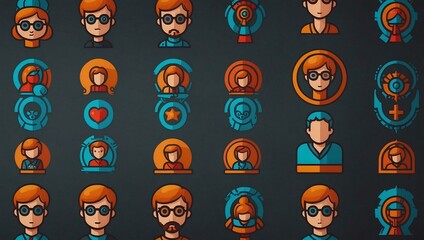 User vector icon set in a linear style for design purposes.