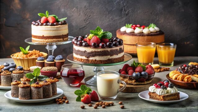 Dessert table filled with beautiful vegan and gluten-free treats, vegan, gluten-free, dessert, table, pastries, cakes