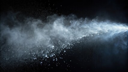Fototapeta premium Water spray creating mist effect on dark background, water, spray, mist, effect, dark, background, isolated, freshness, cooling