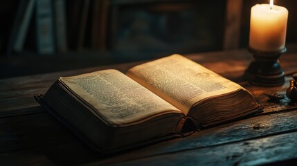 Open Book by Candlelight