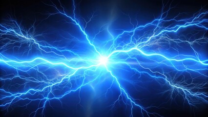 Fototapeta premium Blue lightning background with vibrant electrical currents , energy, storm, power, electric, abstract, bright