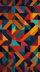 Vibrant geometric abstract pattern with bright shapes.