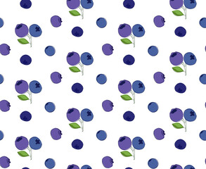 Blueberry vector seamless pattern. Natural fresh ripe tasty blueberries on transparent background.  graphic line illustration for backgrounds, packaging, textile and various other designs.