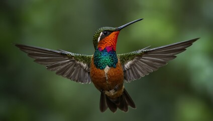 Fototapeta premium Vibrant hummingbird in a Nicaraguan rainforest.