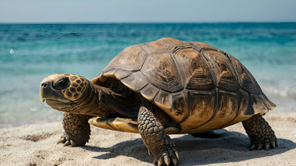 Obraz premium Tortoise in saw 