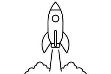 Obraz premium Launching Rocket Startup Business Innovation Growth Success Icon