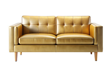 Fototapeta premium golden sofa isolated on transparent background
