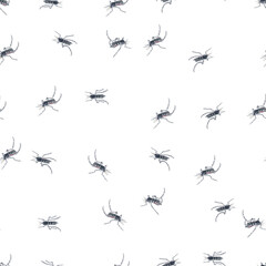 Mosquito seamless pattern on transparent background