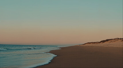 Obraz premium Sandy beach at sunset