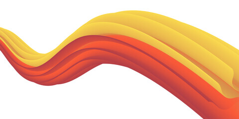 a yellow wave with a orange line on it. Abstract colorful background. Abstract background Wave and curve.