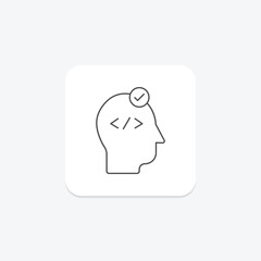 Coding mind thinline icon , vector, pixel perfect, illustrator file