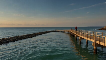 Obraz premium Walk along the sea.