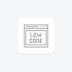 Fototapeta premium Low-Code Development thinline icon , vector, pixel perfect, illustrator file