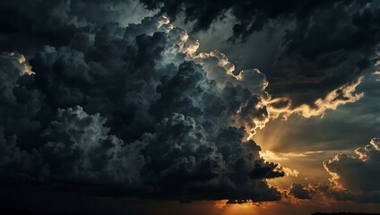 Fototapeta premium Wallpaper of dramatic dark clouds.
