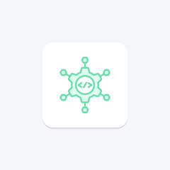 Microservices duotone line icon , vector, pixel perfect, illustrator file