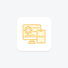 Fototapeta premium Adaptive Programming duotone line icon , vector, pixel perfect, illustrator file