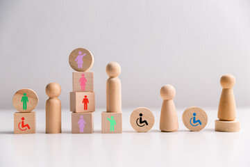 Concept of diversity, inclusion and equality promotes community integration, where every person, regardless of disability, is embraced through teamwork and equity in colourful, supportive environment