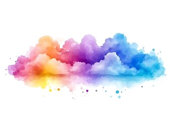 Colorful background with soft pastel watercolor clouds