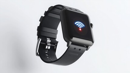 Fototapeta premium Innovative smart watch with wireless connectivity indicator on sleek design
