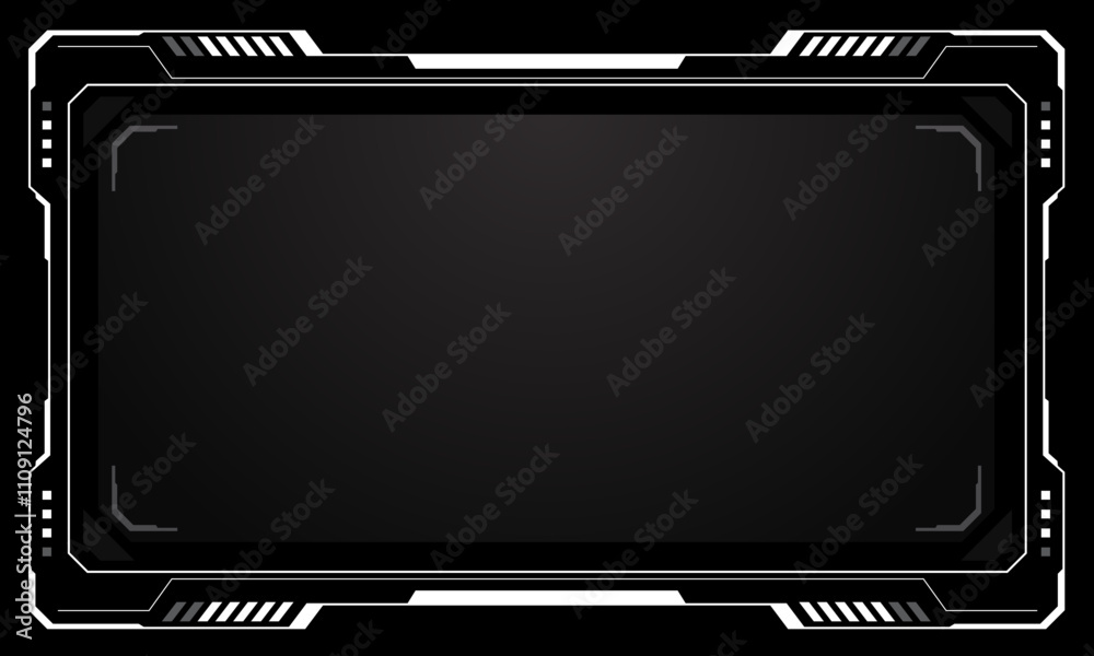 Poster hud frames white grey user interface elements design modern technology futuristic control panel scre