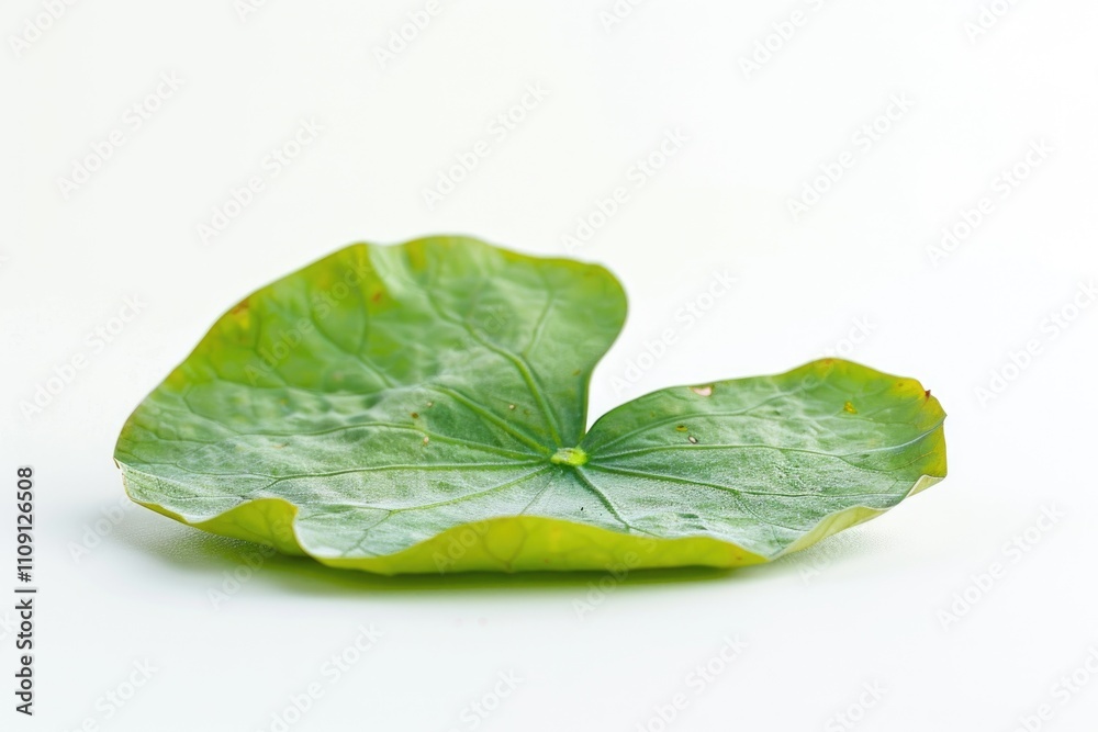 Poster a detailed view of a single leaf on a clean white background