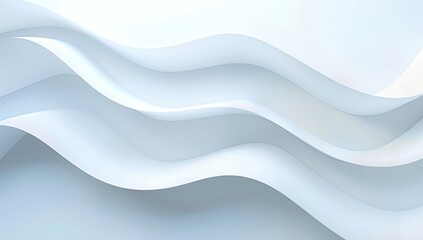 Obraz premium Curved, overlapping sheets of white paper create an abstract, flowing pattern with subtle textures and shadows