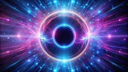 Obraz premium Cosmic Ring of Light and Energy, Surrounded by a Field of Sparkling Stars, Glowing with a Radiant Hue