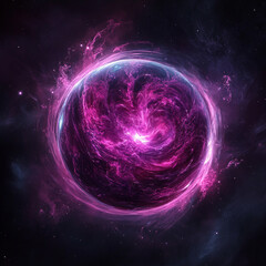 Obraz premium Purple Nebula Planet Cosmic Space Art Galaxy Background