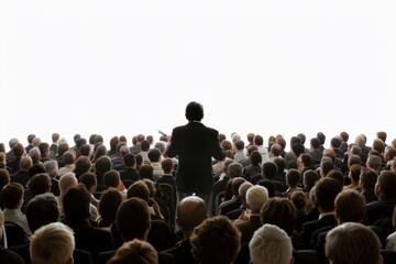 A person standing among many others