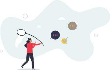 Requirement gathering, catch up meeting summary, client or customer opinion, conversation, effective communication or message and conversation concept.flat characters.