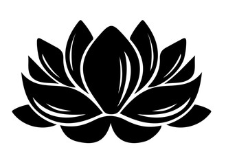 Fototapeta premium Lotus flower in black on white background not IA
