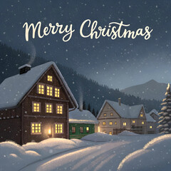Naklejka premium Merry Christmas! Wishing you a wonderful holiday season filled with joy