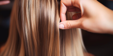 Fototapeta premium woman's silky and healthy hair Generative AI