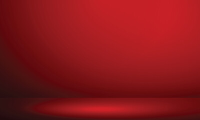 Abstract gradient dark red light studio with empty room copy space design for Christmas or chinese banner design background