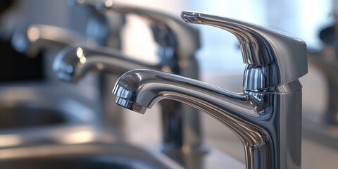 A close-up view of a faucet on a sink, useful for plumbing or DIY projects