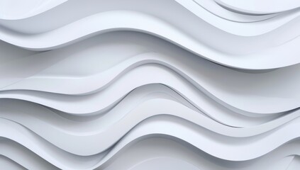Obraz premium Curved, overlapping sheets of white paper create an abstract, flowing pattern with subtle textures and shadows