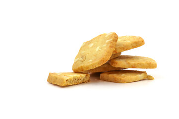 Mixed Cheese Cookies Nuts isolated on white background