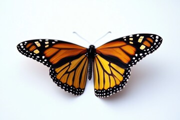 Obraz premium A close-up shot of a colorful butterfly perched on a white surface