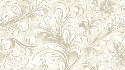 Elegant, delicate, floral, repeating, pattern, cream, beige,  white,  ornate,  decorative,  design,  