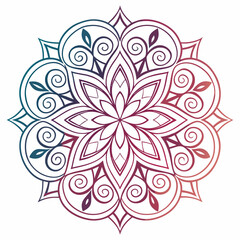 abstract floral design mandala design with ombre colors