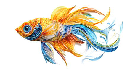 Fototapeta premium Colorful Abstract Goldfish with Vibrant Flowing Fins and Scales