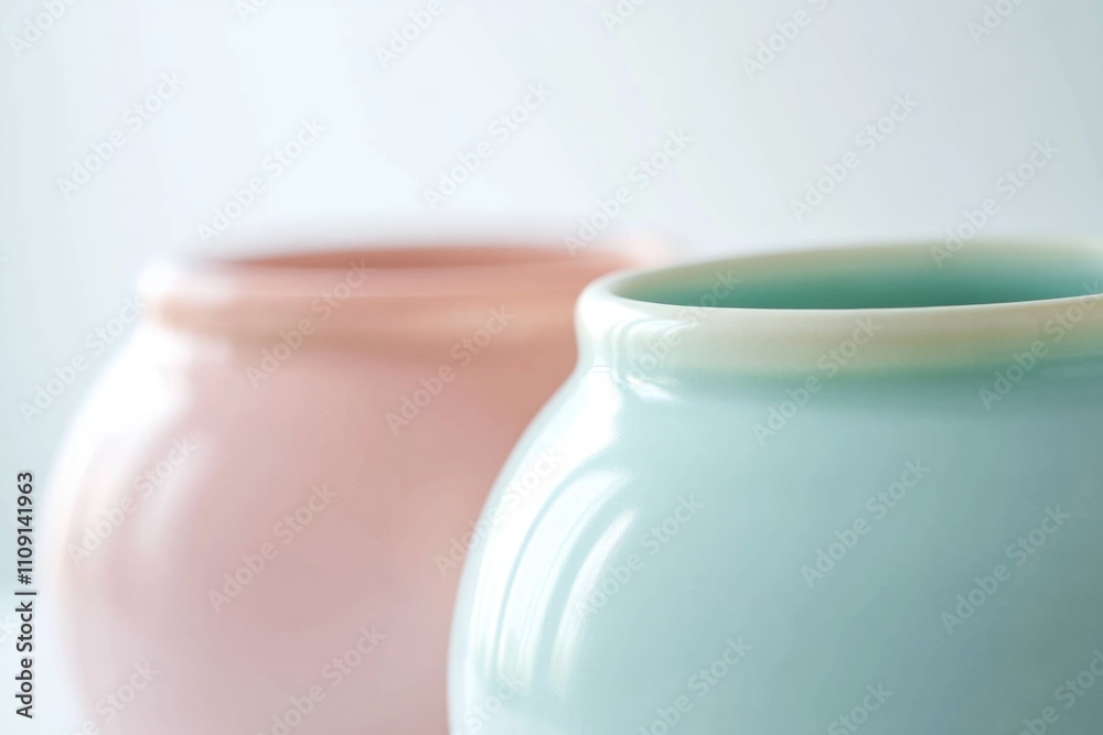 Poster a pair of decorative vases sit atop a table, ready for display