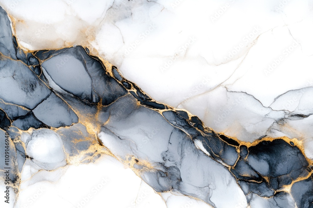 Poster a close-up shot of a black and white marble surface with unique patterns