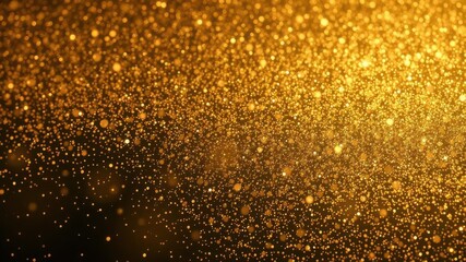 Vector gold glitter particles background effect with shimmering and sparkling texture, perfect for adding a touch of glamour to design projects, gold, shiny